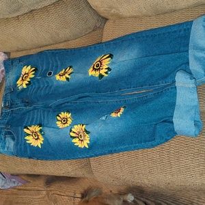 Denim Sunflower Jeans, Size L , Like New